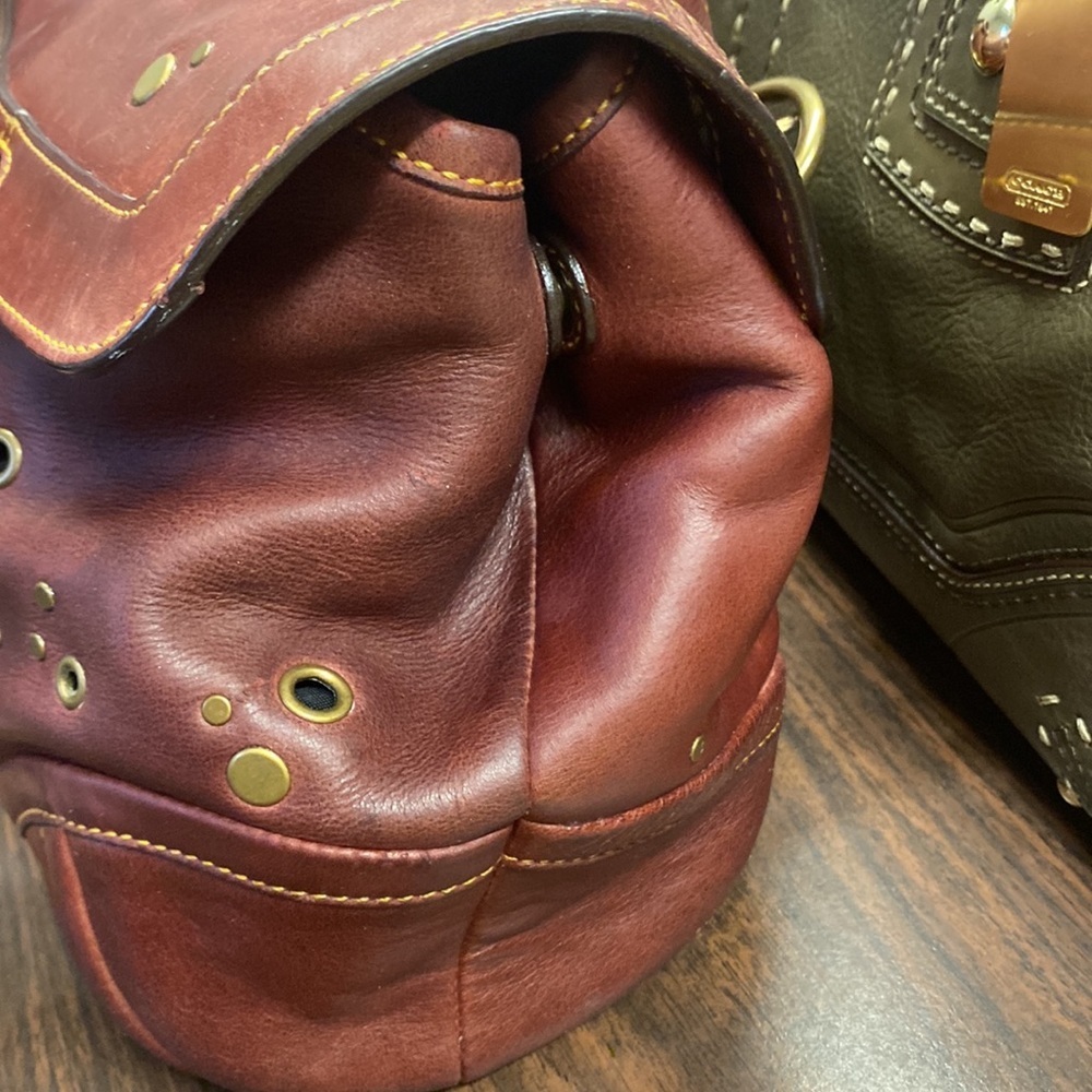 COACH LEATHER SOHO Brass Studded Satchel - Picture 3 of 13